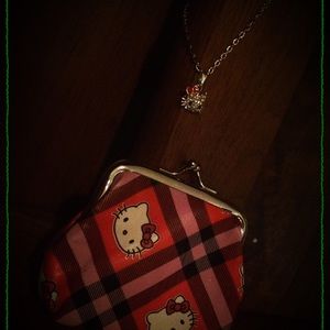 HELLO KITTY NECKLACE AND COIN PURSE SET